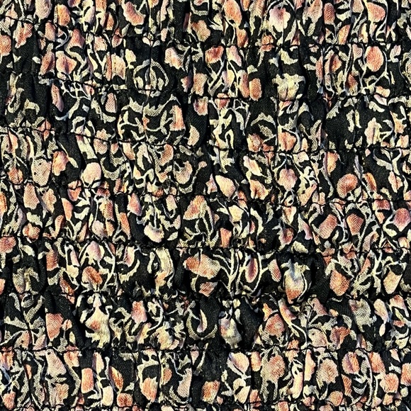 Women’s SWEET LEMON Black Floral Ruffle Elastic Dress Sz M - Picture 6 of 8